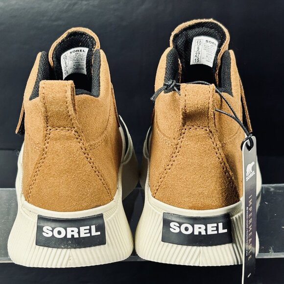 SOREL Boys Sz 12 Out N About IV Strap Rain Hike Boots Waterproof Taffy Tan Black - Picture 9 of 16